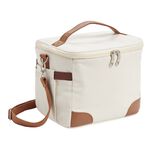 Sac repas isotherme polyester beige et marron 25x20xH20cm