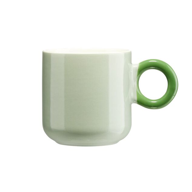 Mug porcelaine 36cl couleur unie anse originale &Oslash;9xH9cm (4 mod&egrave;les)