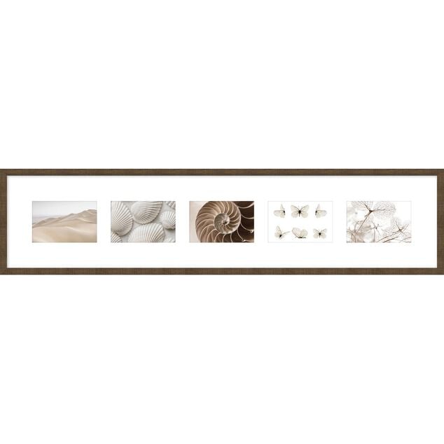 P&ecirc;le-m&ecirc;le x2 en bois 5 vues contour marron clair et brun 23x96cm