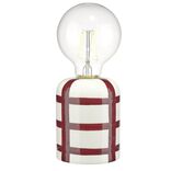 Lampe &agrave; poser ampoule LED base c&eacute;ramique quadrill&eacute;e (2 mod&egrave;les)