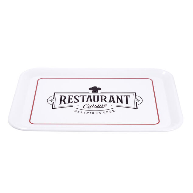Plateau rectangulaire brasserie "restaurant cuisine" blanc 27x38cm