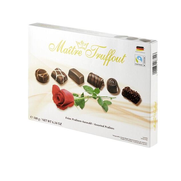 Chocolats fins Maître Truffout 180g - Boîte rose