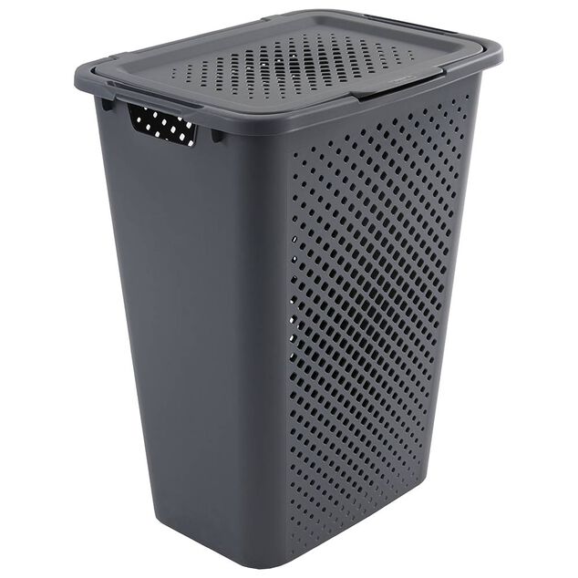 Coffre &agrave; linge 57L gris