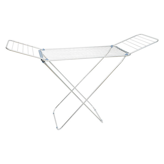 Séchoir à linge horizontal étendoir avec rabats aluminium noir