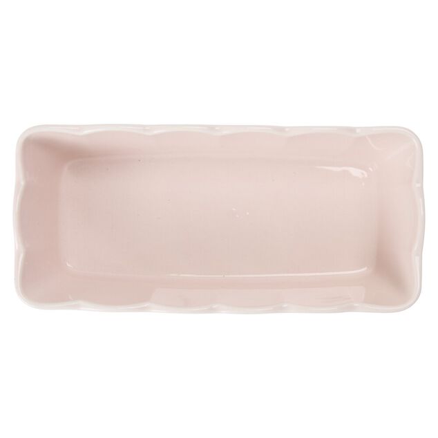 Moule &agrave; cake rectangulaire en c&eacute;ramique bord festonn&eacute; 28x13xH9cm (2 mod&egrave;les)