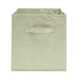 Panière de rangement Box Cube cartonnée vert motif nature d'oie 31x31xH29cm