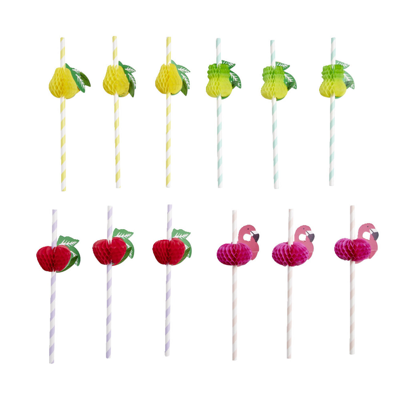Lot De 120 Pailles En Papier Jetables Multicolores Biodégradables - 12 Styles Pour Fêtes Et Événements