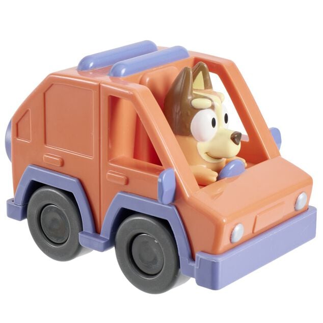 V&eacute;hicule mini Bluey plastique 9x6xH7cm (4 mod&egrave;les)