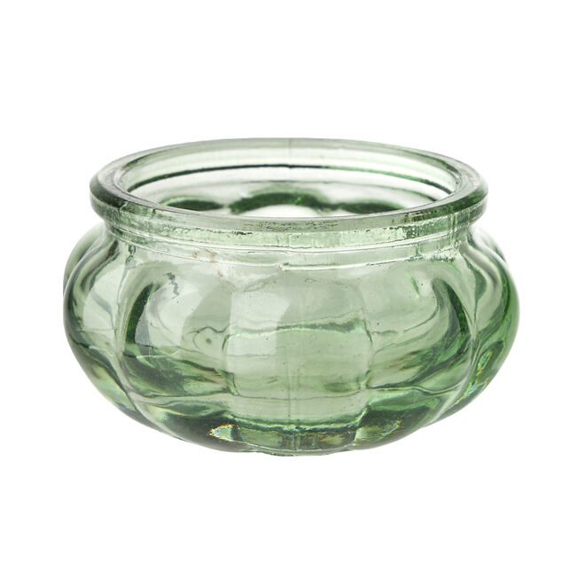 Photophore rond en verre gris Ø6xH3cm