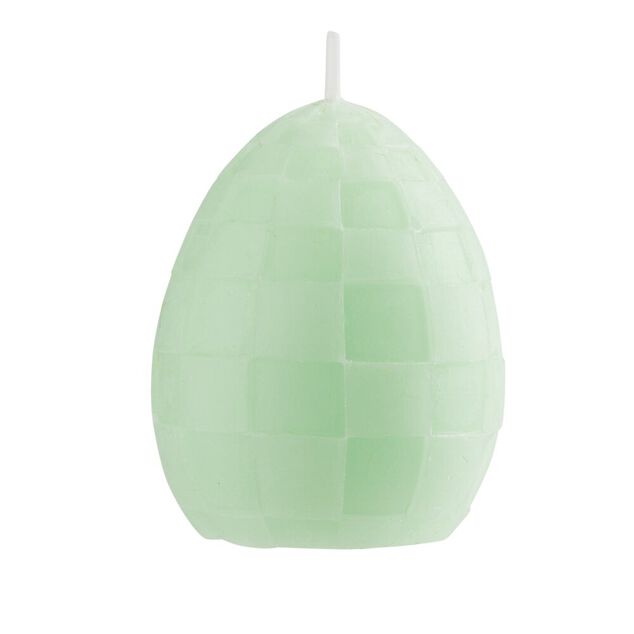 Bougie forme oeuf d&eacute;cor&eacute; pastel &Oslash;5xH7cm (4 mod&egrave;les)