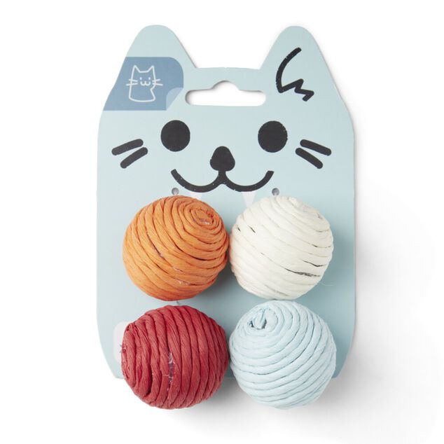 Lot de 4 balles pour chat &Oslash;4cm