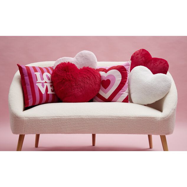 Coussin carr&eacute; th&egrave;me amour rouge et rose 40x40cm (3 mod&egrave;les)