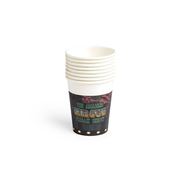 Gobelet papier Halloween cirque Freak Show 260ml x8