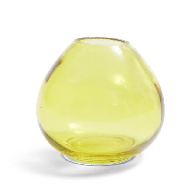 Soliflore rond verre jaune &Oslash;8,5xH7,7cm