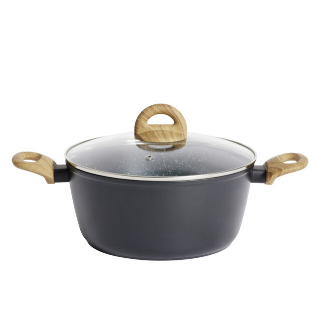 Faitout tous feux dont induction aluminium gris Ø24cm