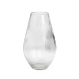 Vase stri&eacute; en verre transparent &Oslash;12xH20cm