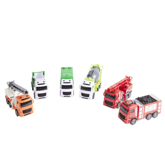 Lot de 6 v&eacute;hicules de constructions - 3 mod&egrave;les