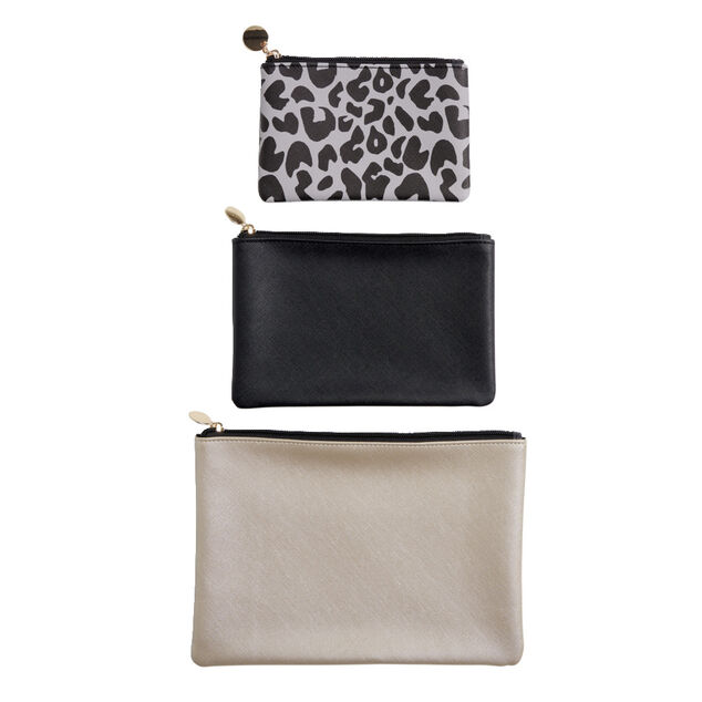 Ensemble de 3 pochettes plates assorties - 2 mod&egrave;les