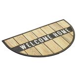 Paillasson demi-lune antid&eacute;rapant grattant inscription Welcome 75x45cm
