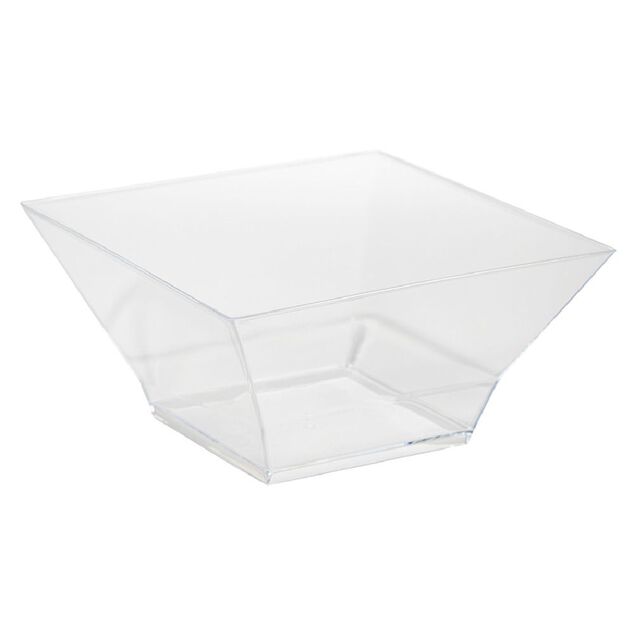 Bol plastique carr&eacute; transparent 12,4x12,4xH6,4 cm x12