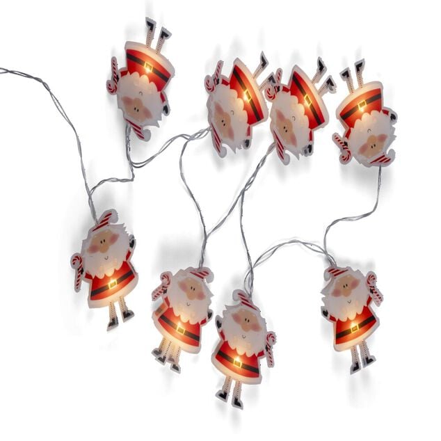 Guirlande lumineuse int&eacute;rieur 8LED P&egrave;re No&euml;l &agrave; piles 1,4m