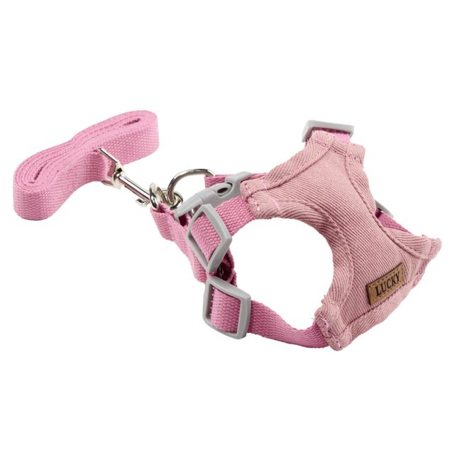 Harnais pour animal polyester rose