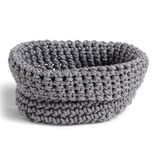 Pani&egrave;re tress&eacute;e 14x14x11cm grise