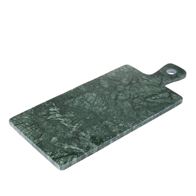 Planche de pr&eacute;sentation en marbre vert 20x45cm