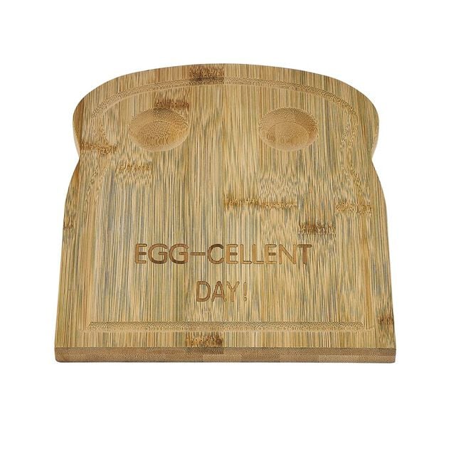 Plateau avec 2 emplacements &agrave; oeufs en bambou 24x20cm