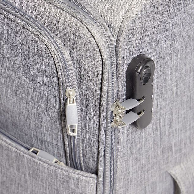 Valise cabine souple 30L 4 roues gris H55cm