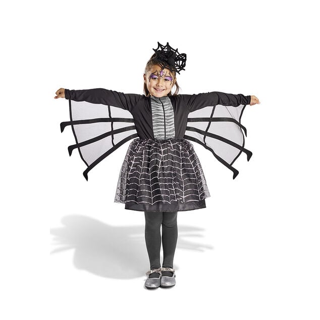 D&eacute;guisement enfant Halloween araign&eacute;e robe noir et blanc 4/6 ans