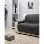 Prot&egrave;ge canap&eacute; 3 places gris fonc&eacute; uni