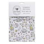 Coupon tissu imprimé Solune 70x100cm coton jaune