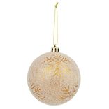 Boule de Noël effet neige sur couleur cuivre Ø8 cm