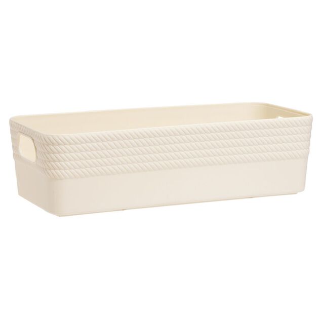 Bo&icirc;te plastique beige 25x11xH7cm