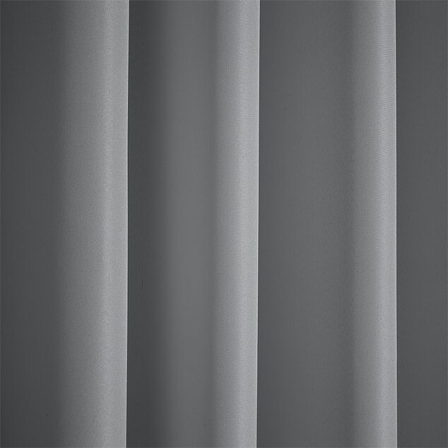 Rideau 8 oeillets polyester uni gris