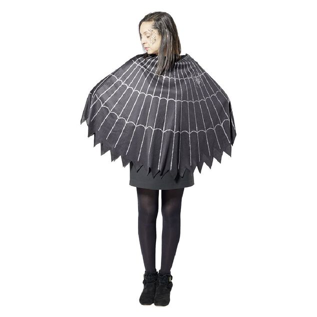 D&eacute;guisement adulte Halloween araign&eacute;e poncho noir gris - Taille unique