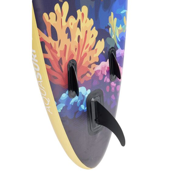 Planche paddle gonflable 1 personne motif corail jaune et bleu 320x81x&Eacute;p15cm