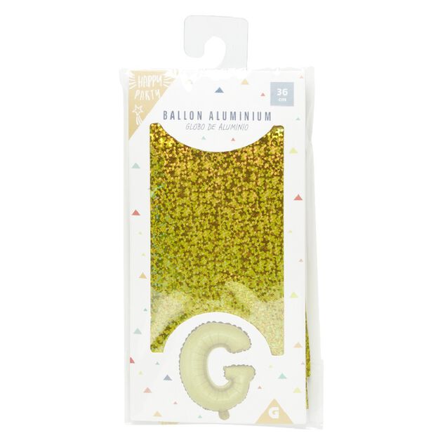 Ballon forme lettre G aluminium (2 modèles argenté ou doré)