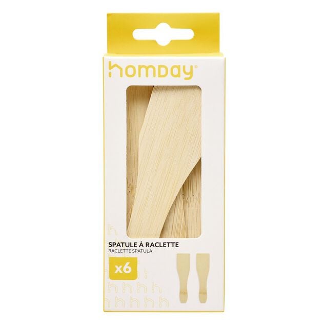 Spatule &agrave; raclette en bambou x6