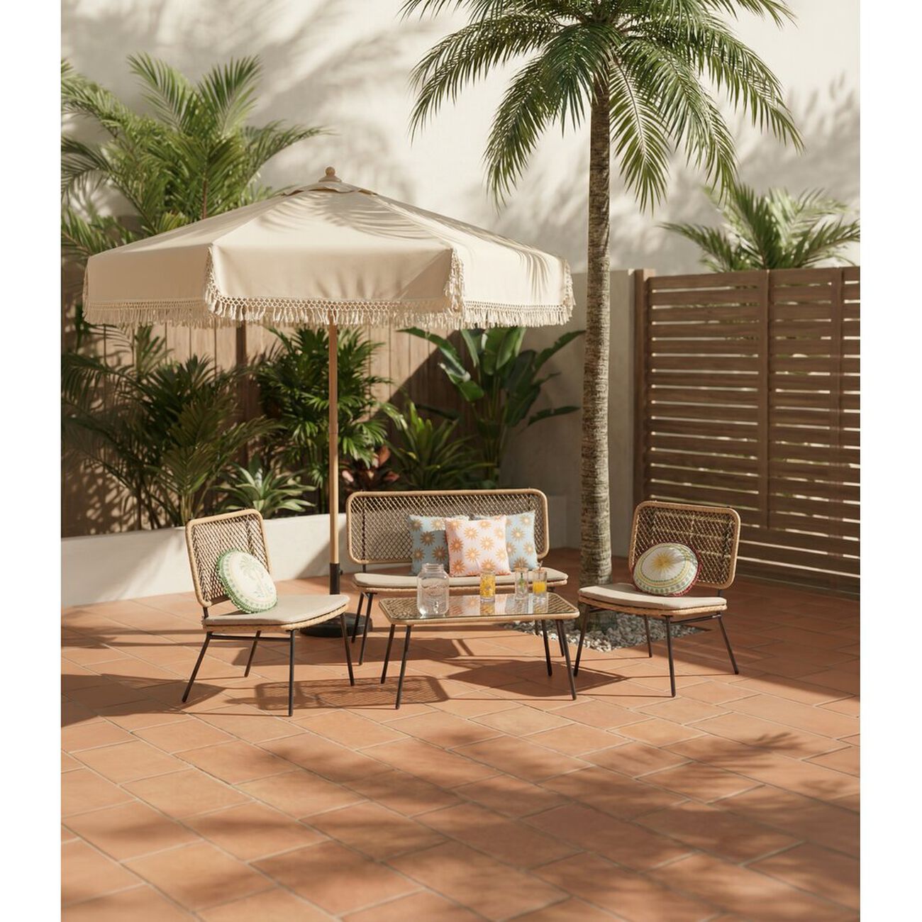 HOMLA Balançoire En Macramé Beige Circle DOIRA 82 X 60 X 115-138 Cm - Chaise Suspendue Confortable