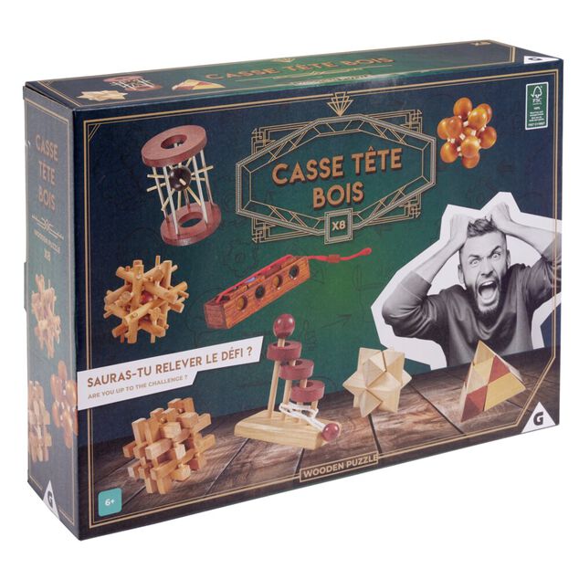 Casse tête en bois x8