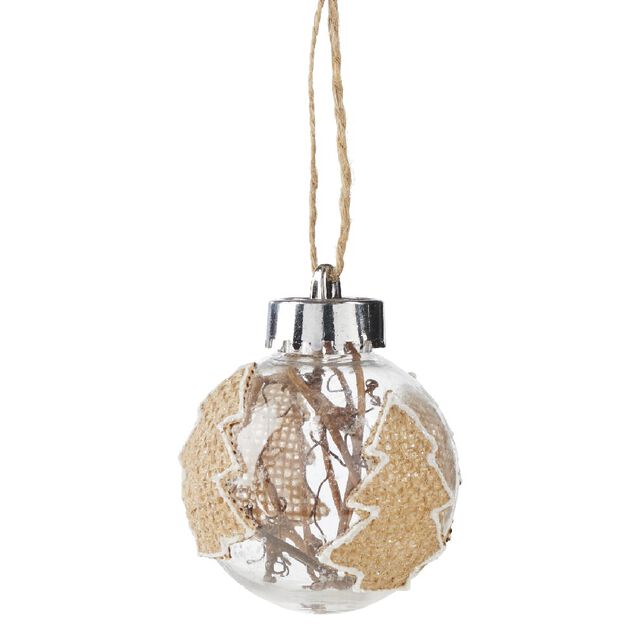 Boule de No&euml;l transparente avec timbres