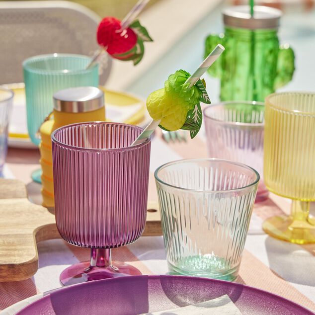 Lot de 4 gobelets en verre Nora color&eacute; transparent 25,5cl