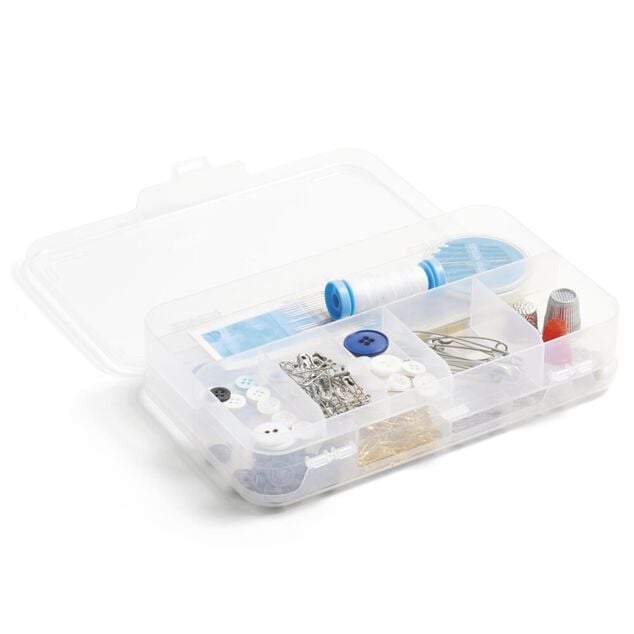 Bo&icirc;te de rangement &agrave; compartiments pour loisirs cr&eacute;atifs 21,5x13xH5cm