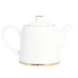 Th&eacute;i&egrave;re 1L fa&iuml;ence blanc et dor&eacute; &Oslash;12xH15xm