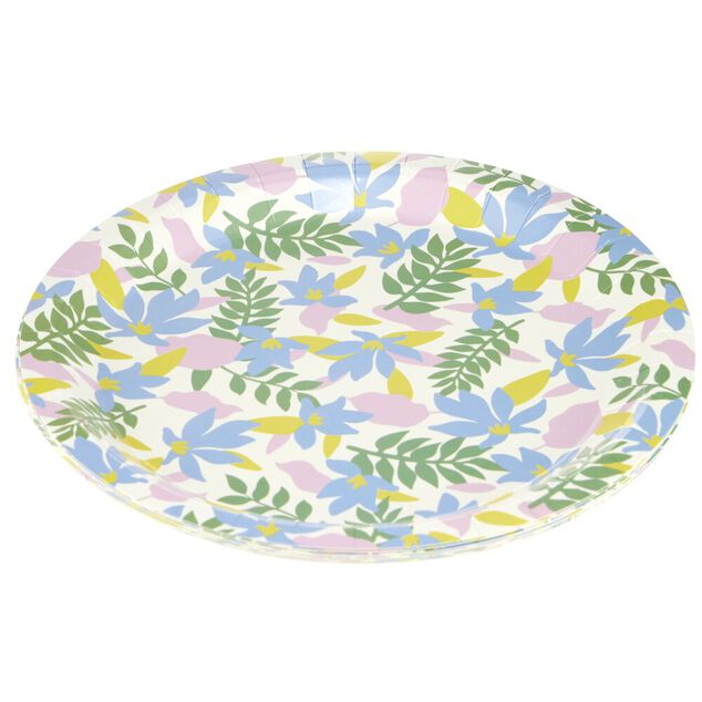 Assiette carton x8 motif fleuri &Oslash;23cm (2 mod&egrave;les)