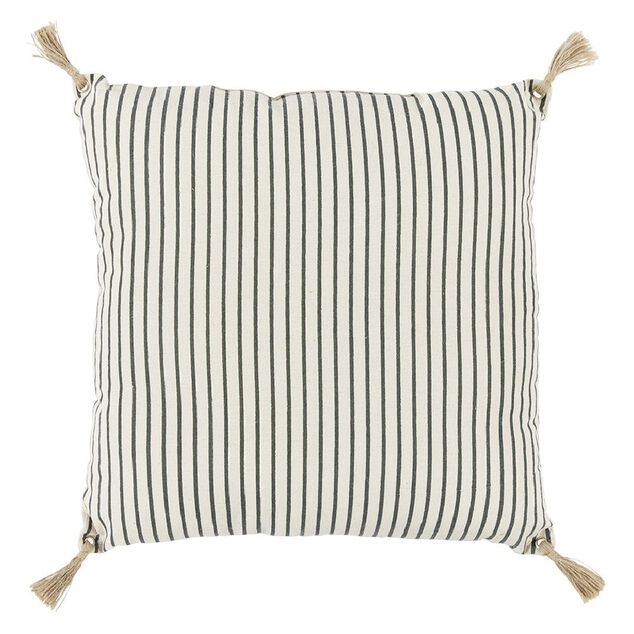 Coussin déco marinière et pompons 45x45cm