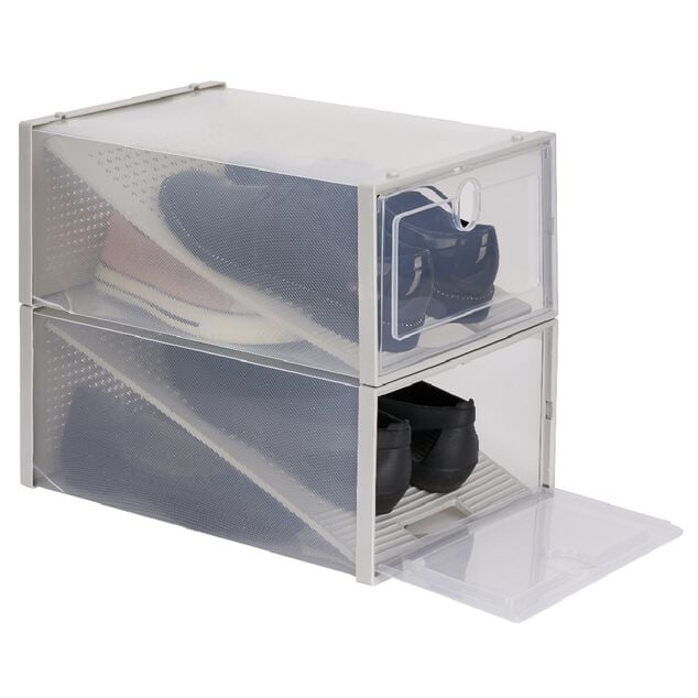 Range chaussures transparent x2