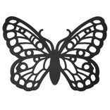 D&eacute;coration ext&eacute;rieure &agrave; suspendre papillon ajour&eacute; m&eacute;tal noir L18xH25cm